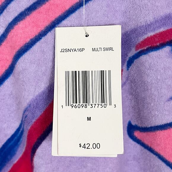 NWT Juicy Couture Purple Swirl Print Terry Cloth Cropped Top Size Medium - Picture 6 of 8